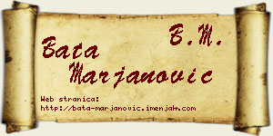 Bata Marjanović vizit kartica